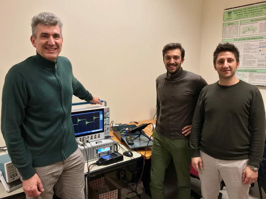 Professor Giovanni Franceschini from UniMoRe and his colleagues Professor Davide Barater &  Dr Stefano Nuzzo.