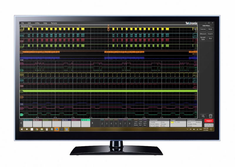 TekScope PC Analysis Software visualized on a monitor.