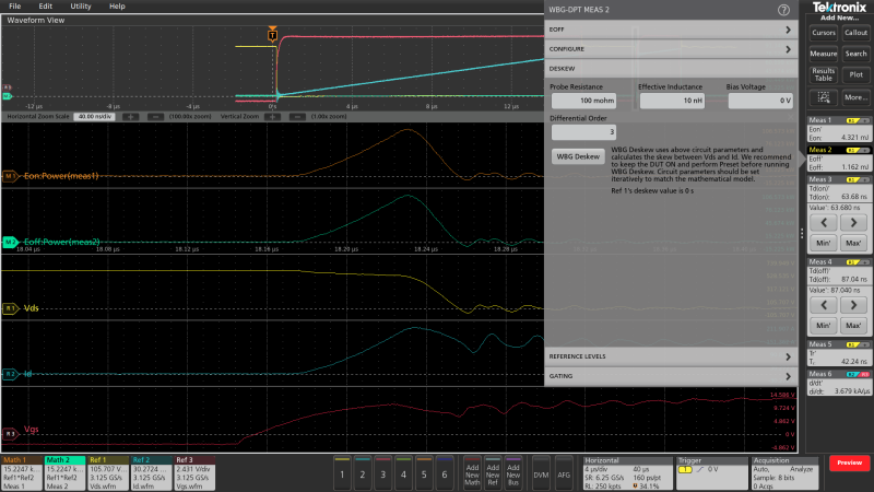 Configuration of software deskew for double pulse testing