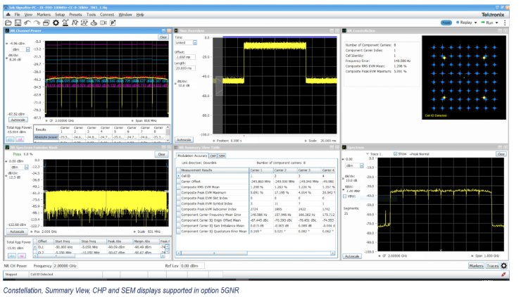 5G SignalVu Software Measurement: ACPR, SEM, EVM, and Power