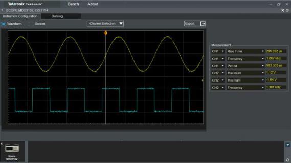 TekBench™ Control Software for Oscilloscopes and Arbitrary function generators
