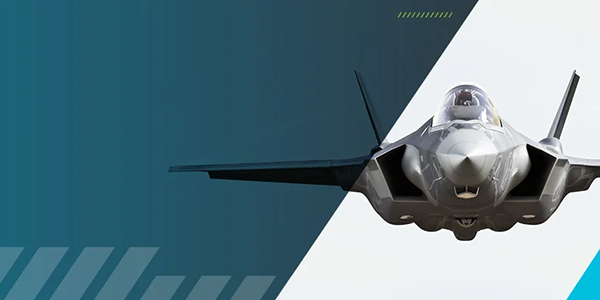 A modern F-35 fighter jet in mid-flight