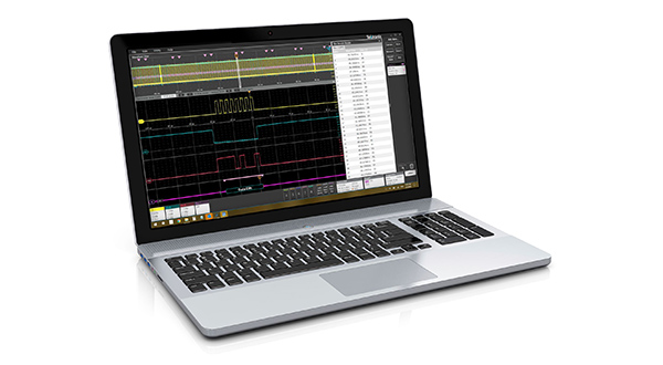 Performing signal analysis on a laptop with TekScope PC waveform analysis softwar