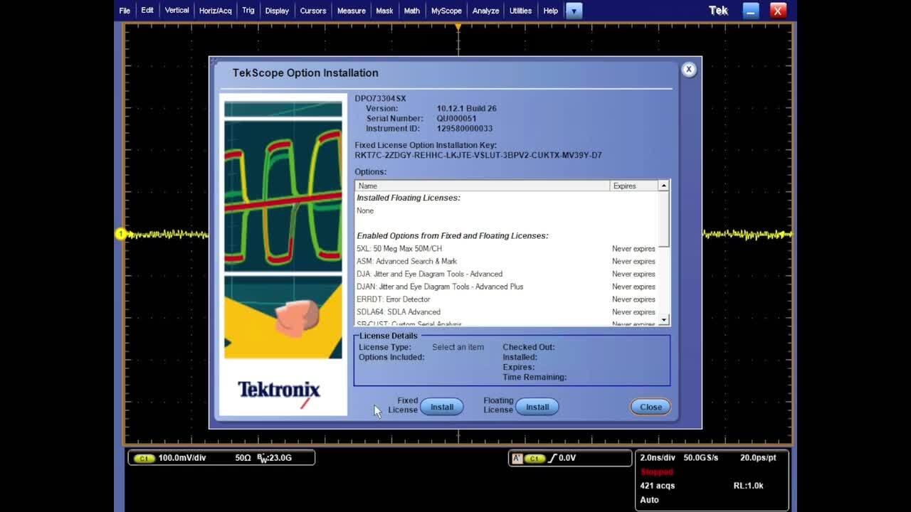 License Install on DPO-MSO70000_Oscilloscopes_en